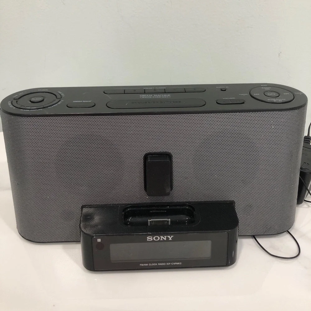 Sony Gray Portable Docking Speaker with Clock Radio